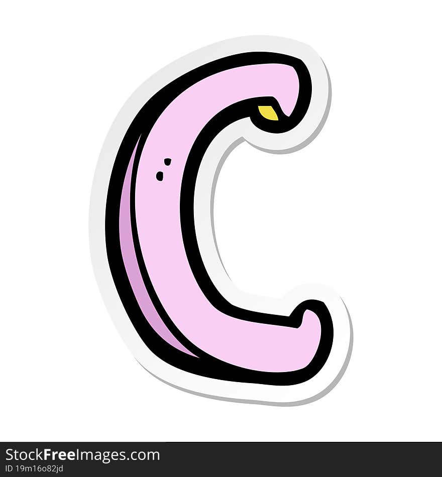 sticker of a cartoon letter C