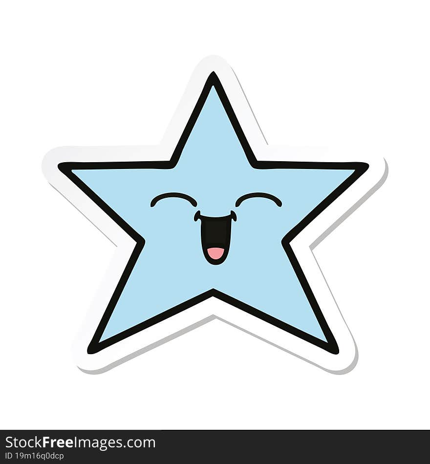 sticker of a cute cartoon star fish