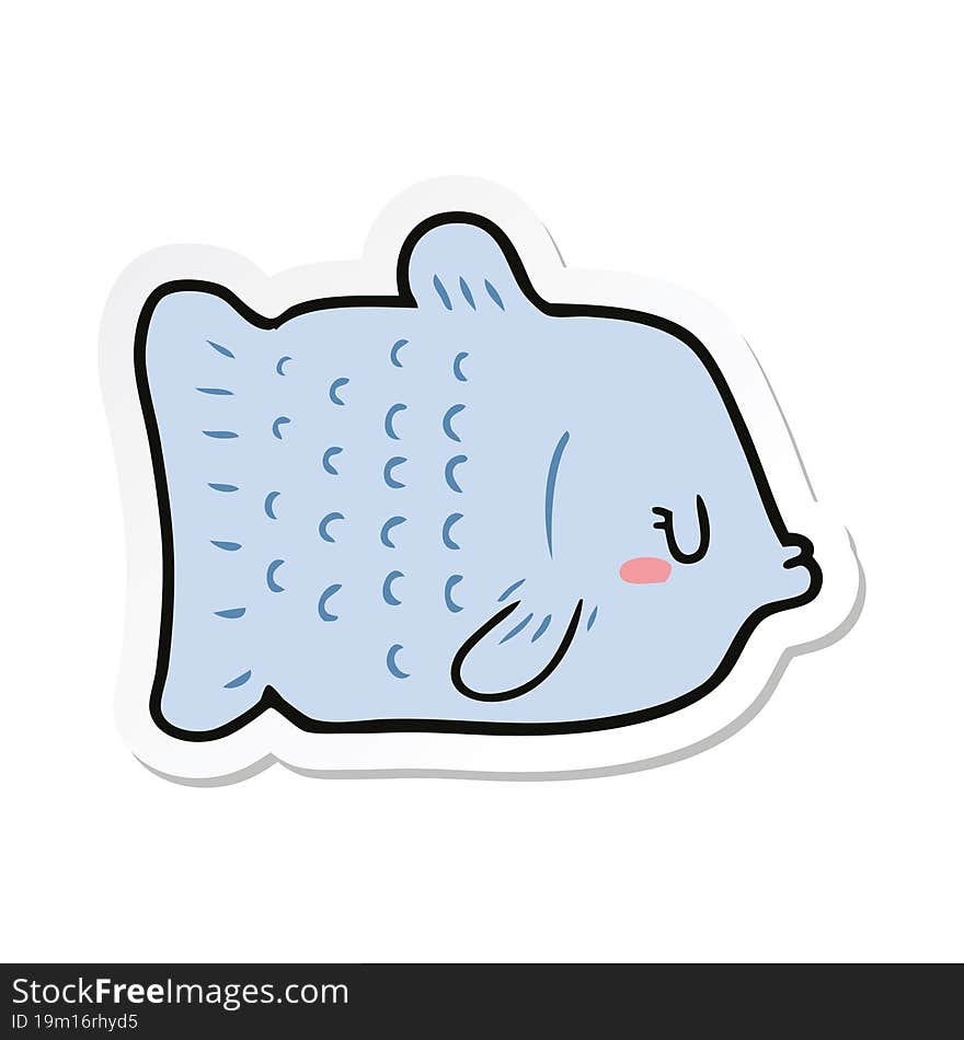 sticker of a cartoon fish