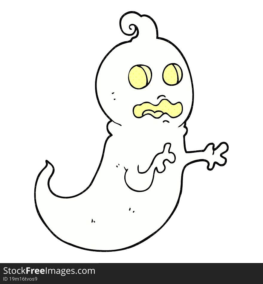 freehand drawn cartoon ghost