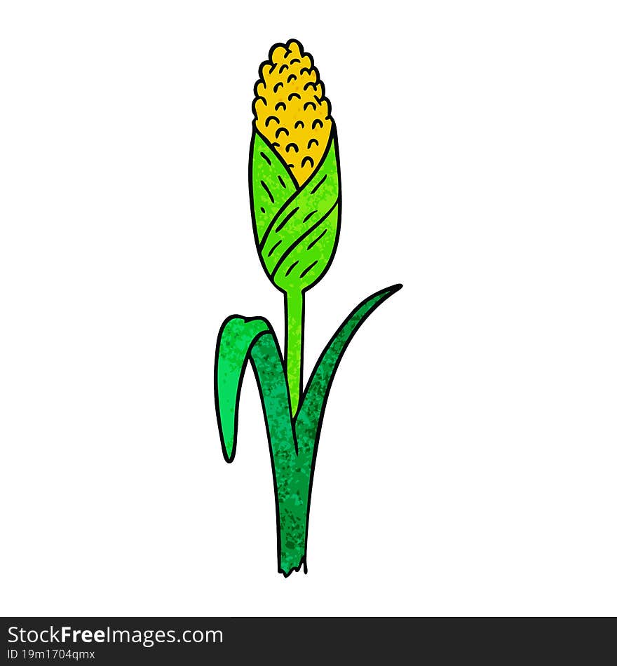 textured cartoon doodle of fresh corn on the cob