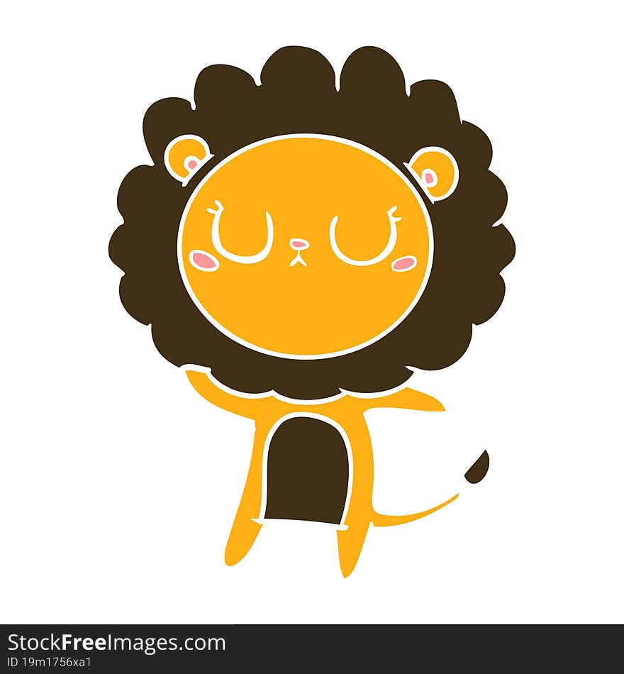 flat color style cartoon lion