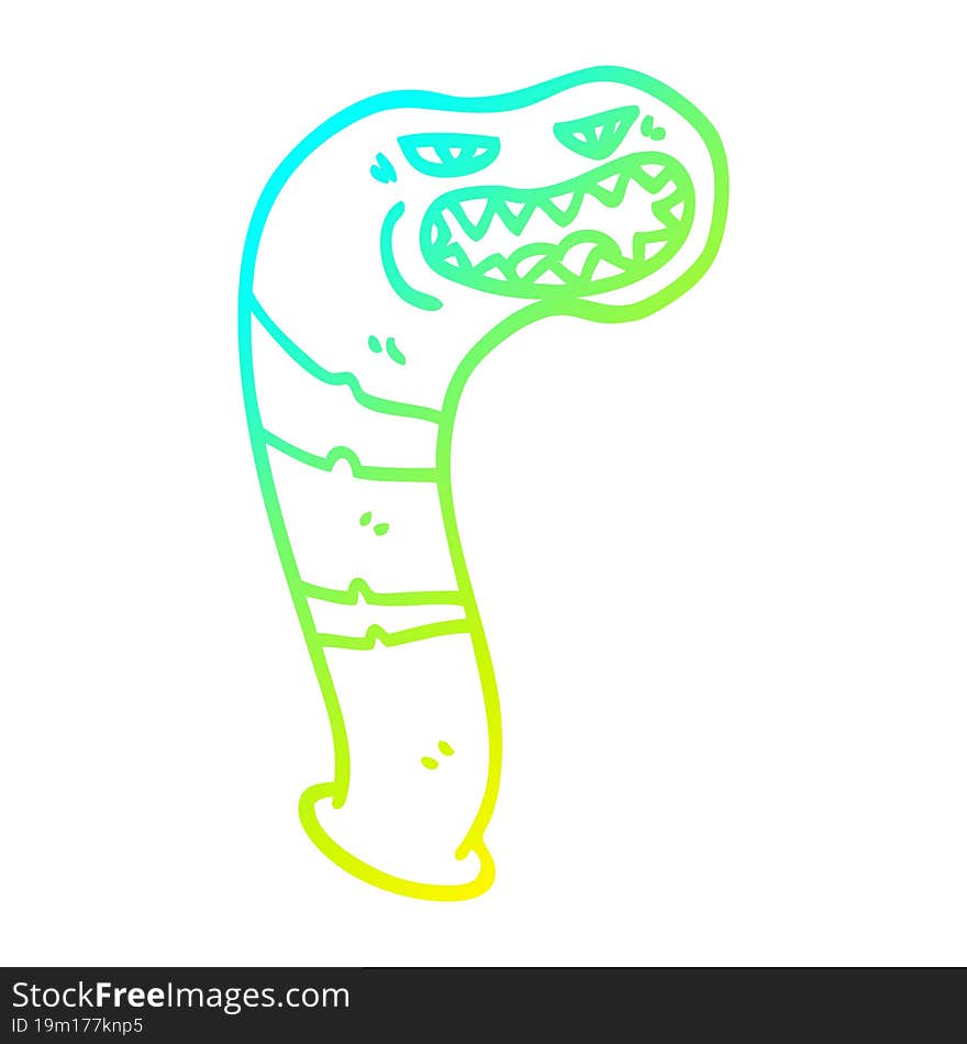 cold gradient line drawing cartoon monster leech