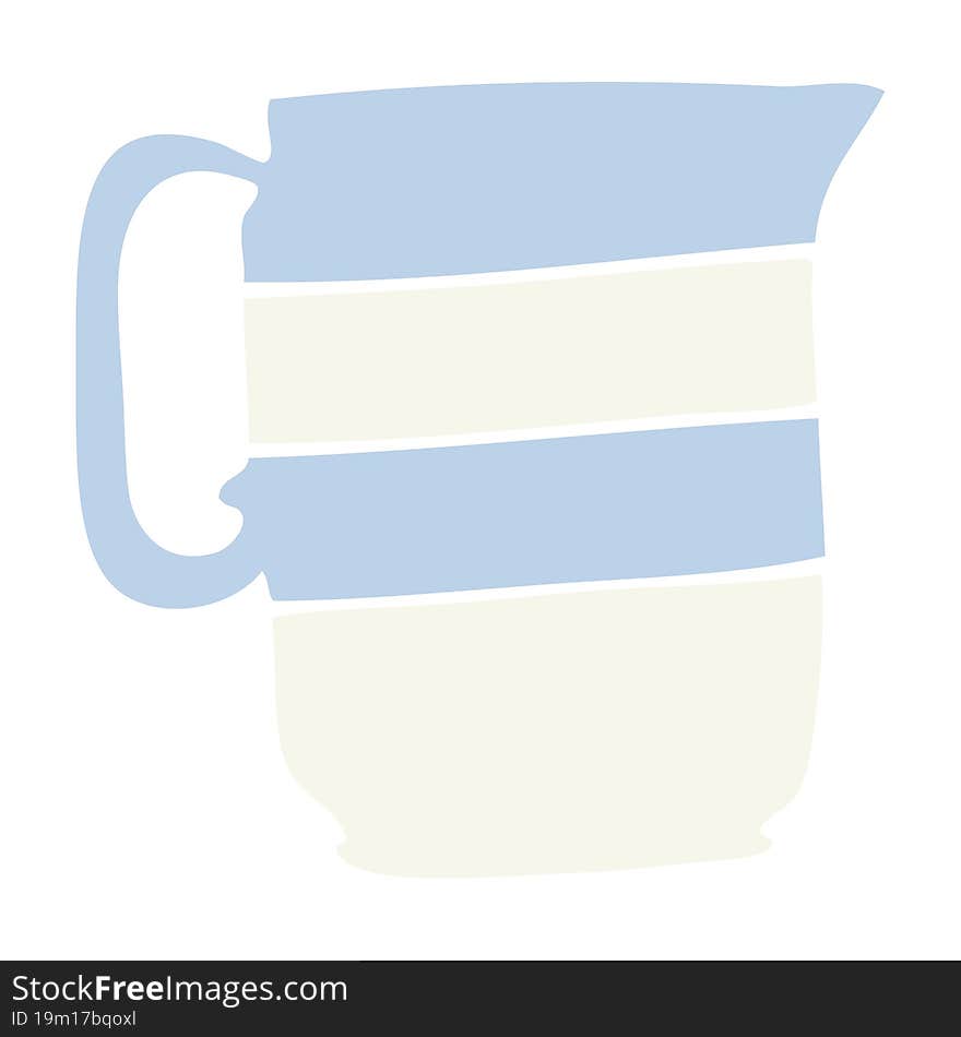 flat color illustration cartoon milk jug