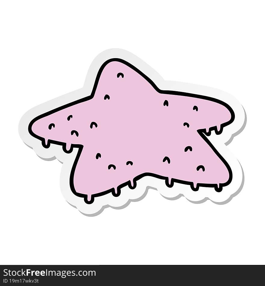 Sticker Cartoon Doodle Of A Star Fish