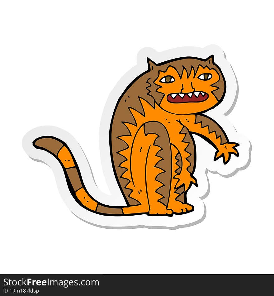 sticker of a cartoon tiger