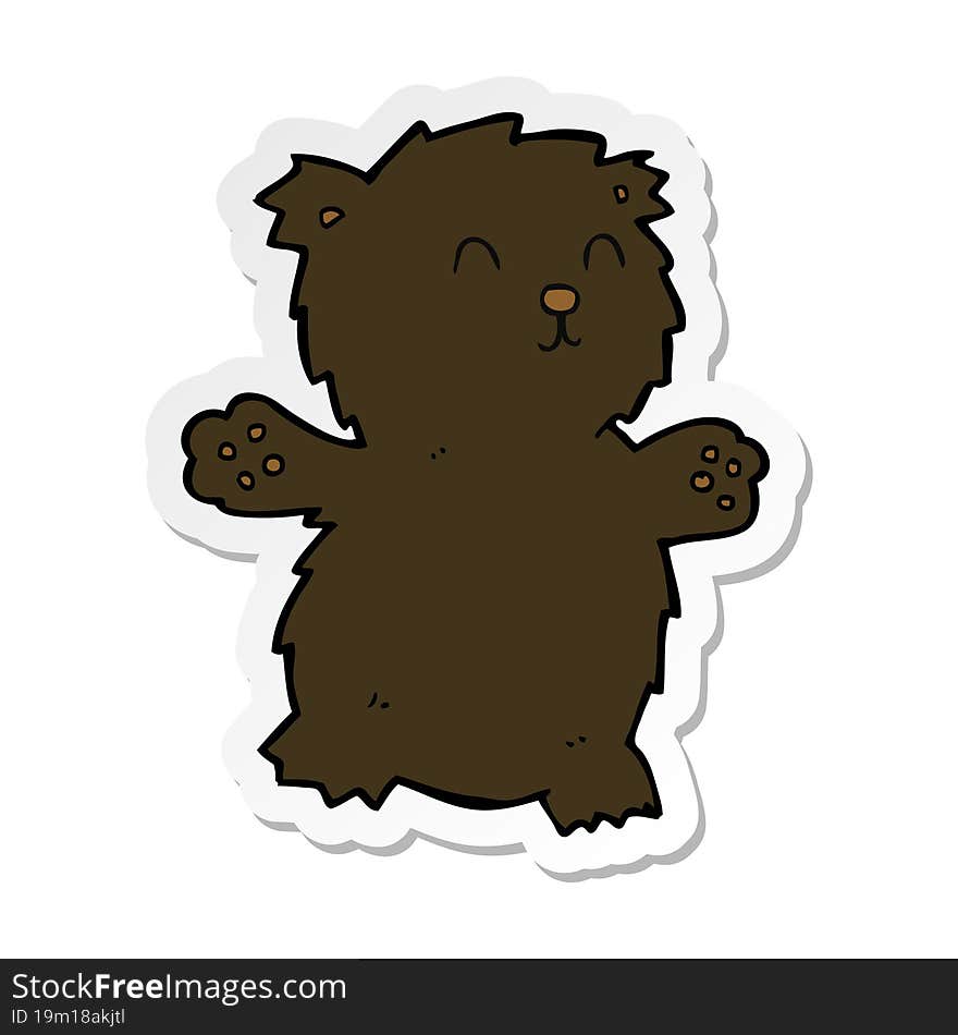 Sticker Of A Cartoon Teddy Bear