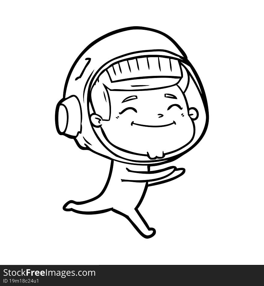 happy cartoon astronaut. happy cartoon astronaut