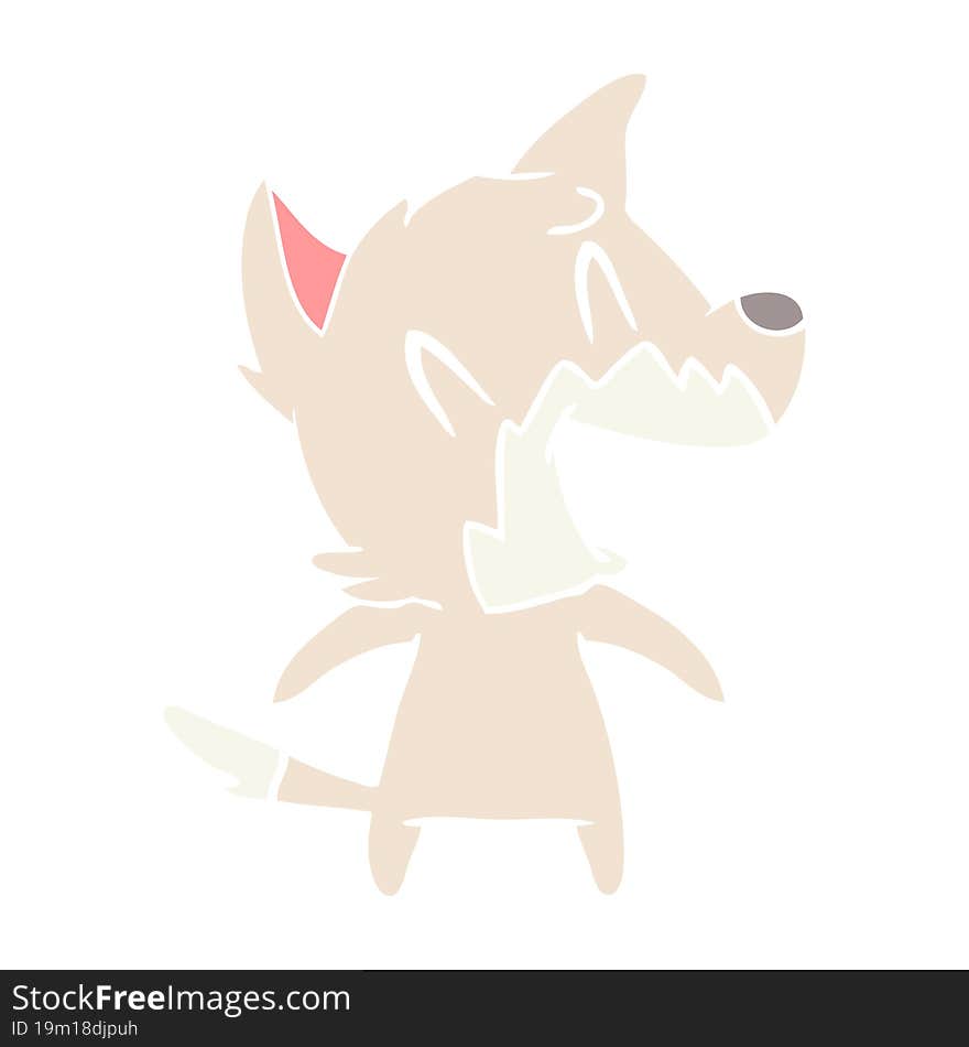 Laughing Fox Flat Color Style Cartoon