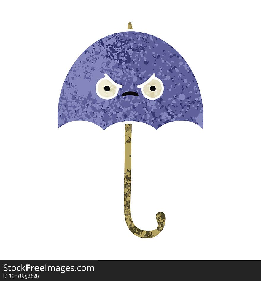 retro illustration style cartoon umbrella