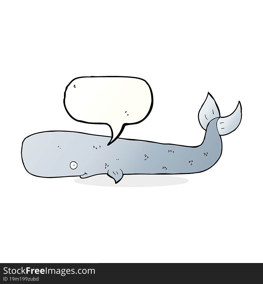 Cartoon Whale With Speech Bubble