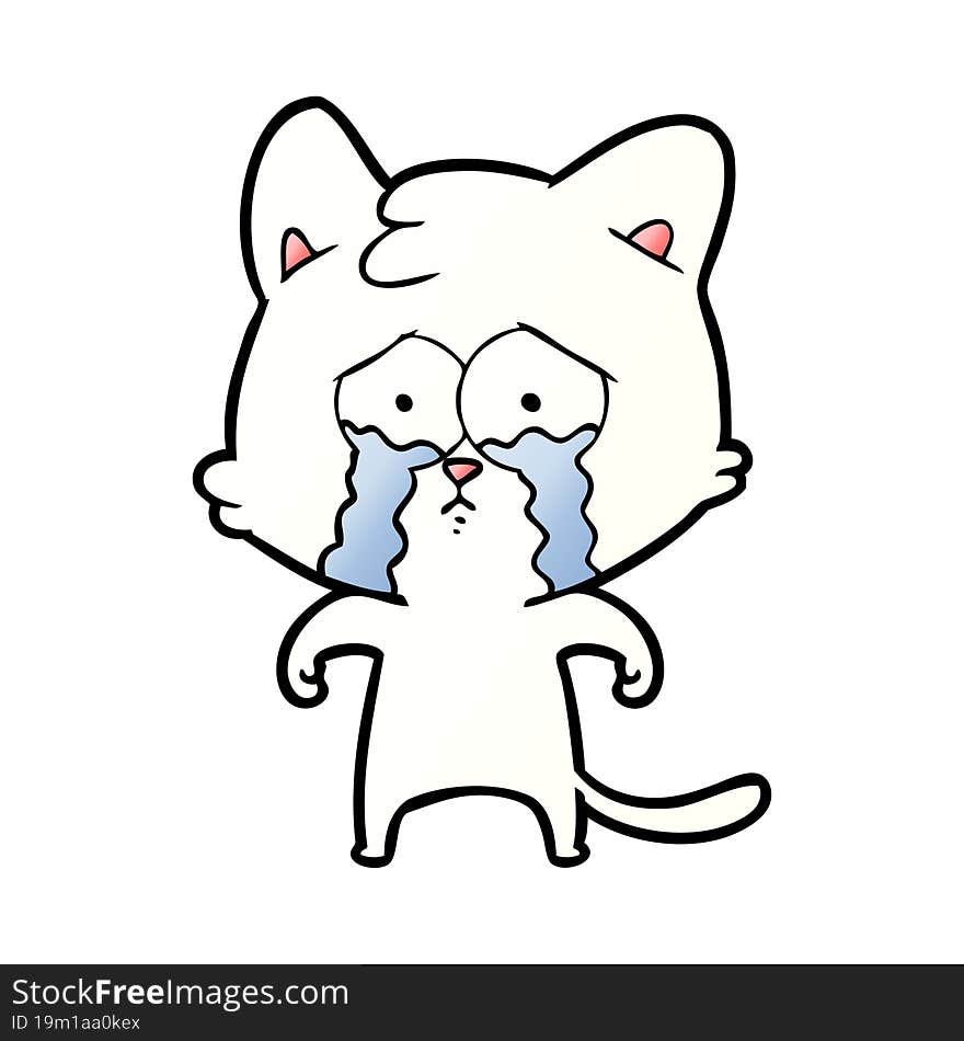 cartoon crying cat. cartoon crying cat