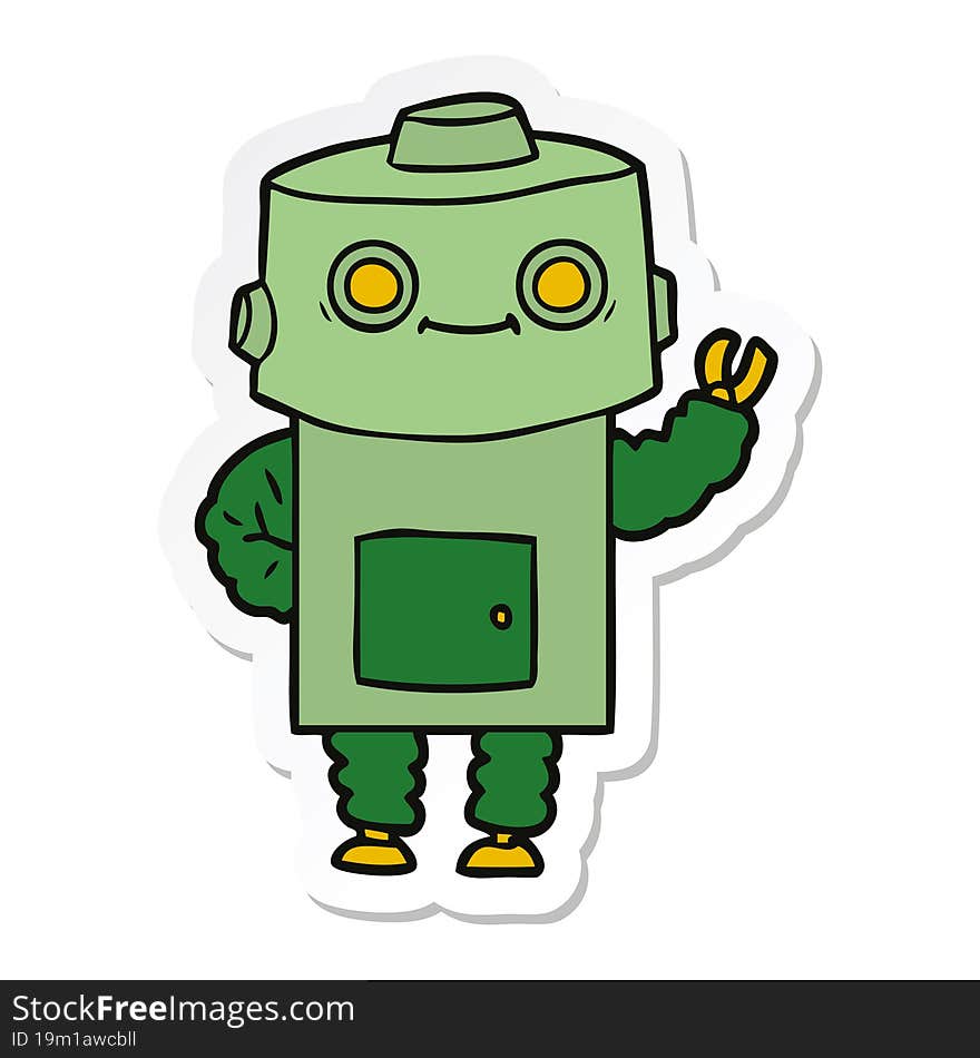 sticker of a cartoon robot