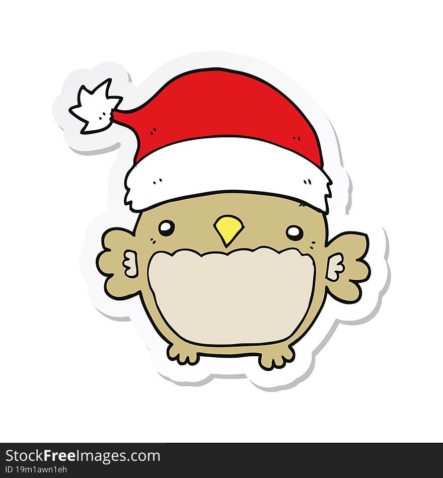 sticker of a cute christmas owl