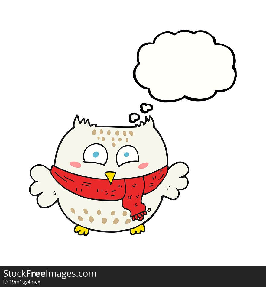 thought bubble cartoon owl