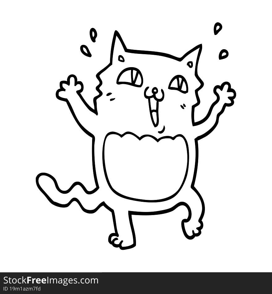 cartoon crazy excited cat