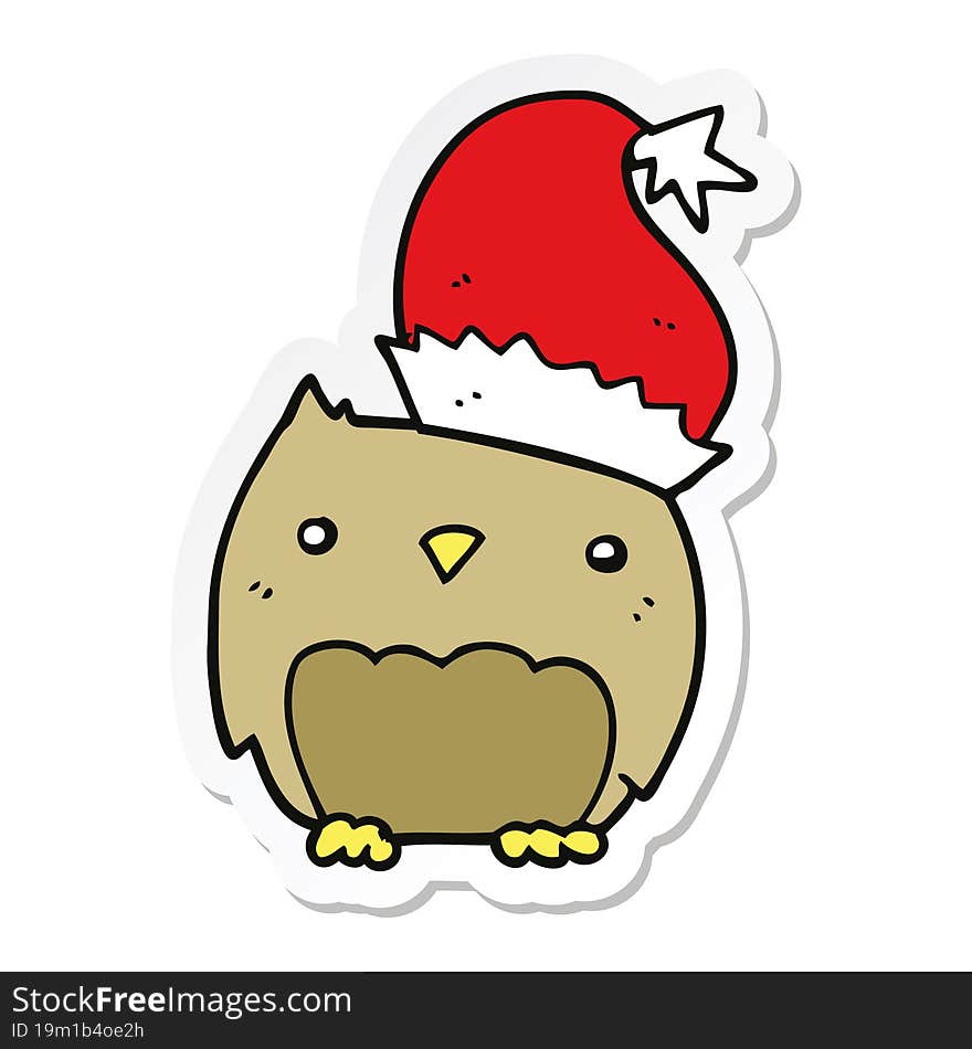 sticker of a cute christmas owl