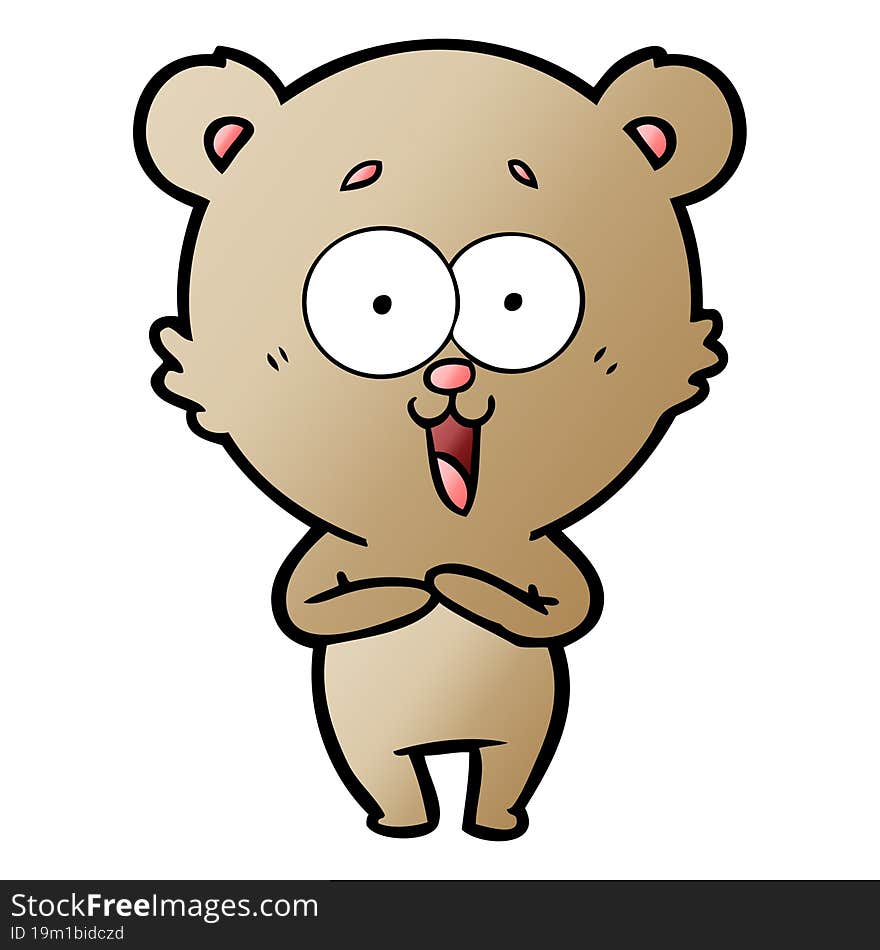 laughing teddy  bear cartoon. laughing teddy  bear cartoon