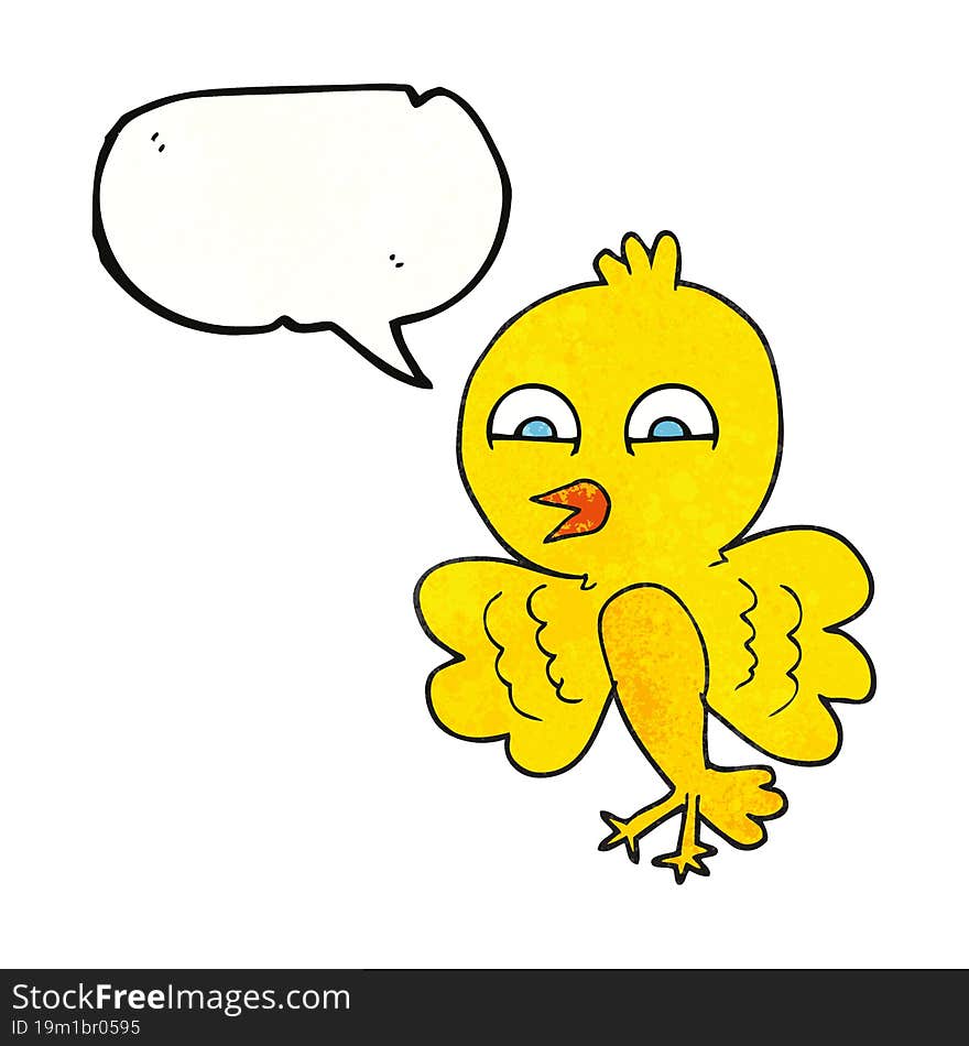 Texture Speech Bubble Cartoon Bird