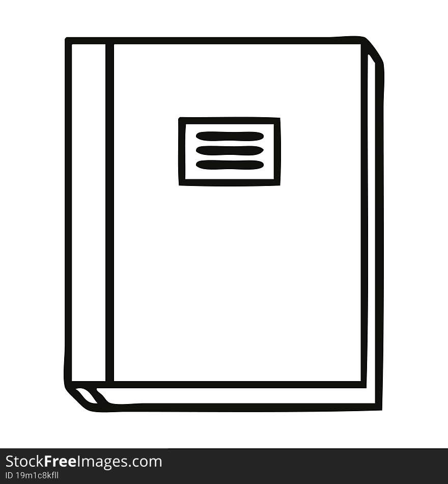 line drawing cartoon of a study book