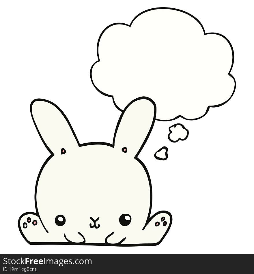 cartoon rabbit and thought bubble