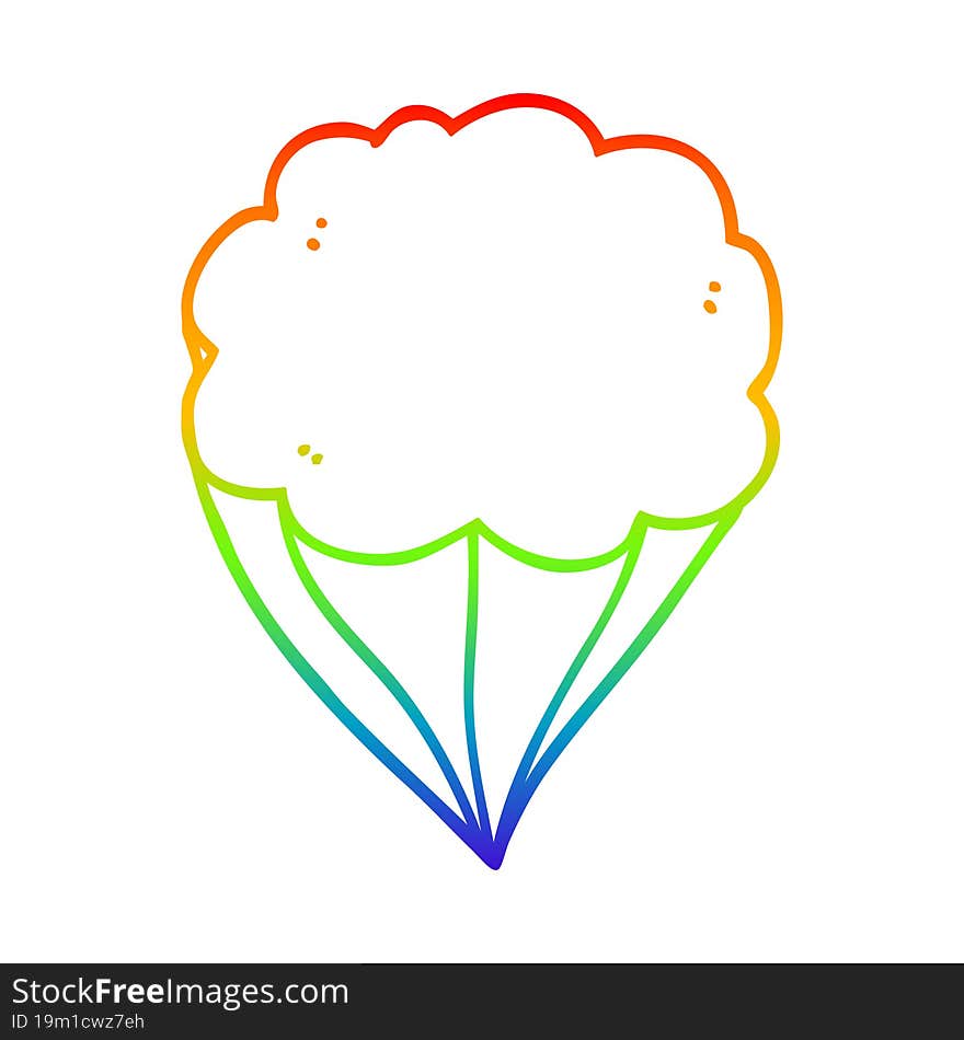 rainbow gradient line drawing cartoon cloud symbol