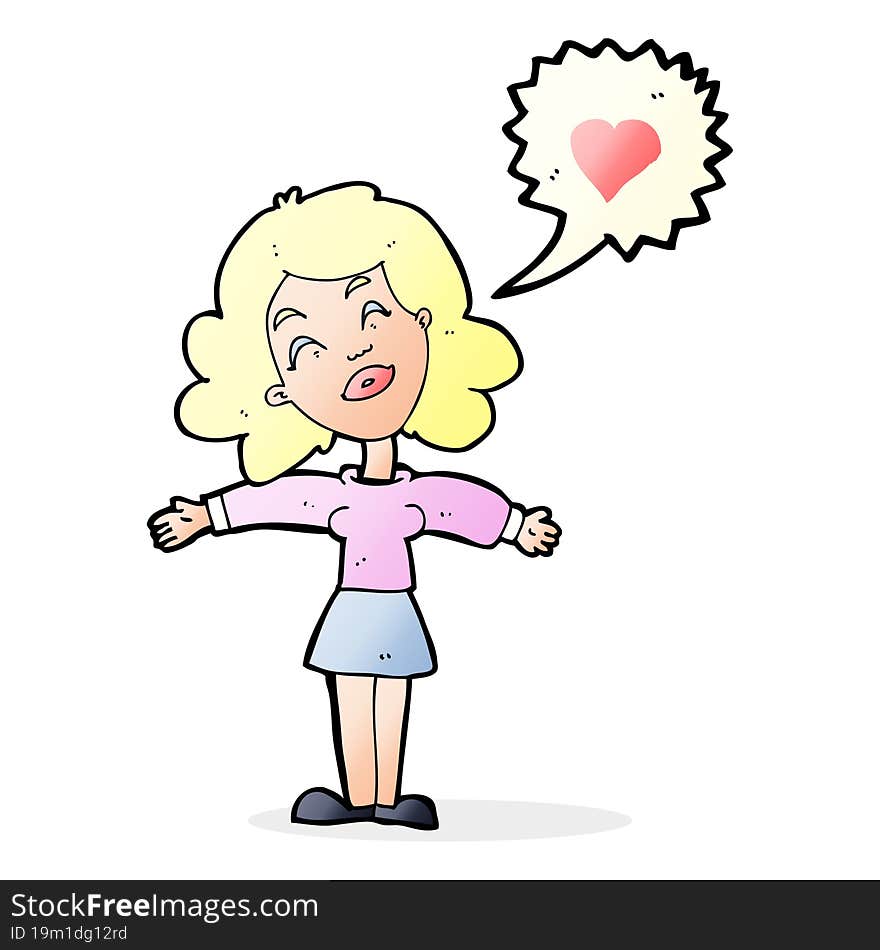 cartoon woman in love