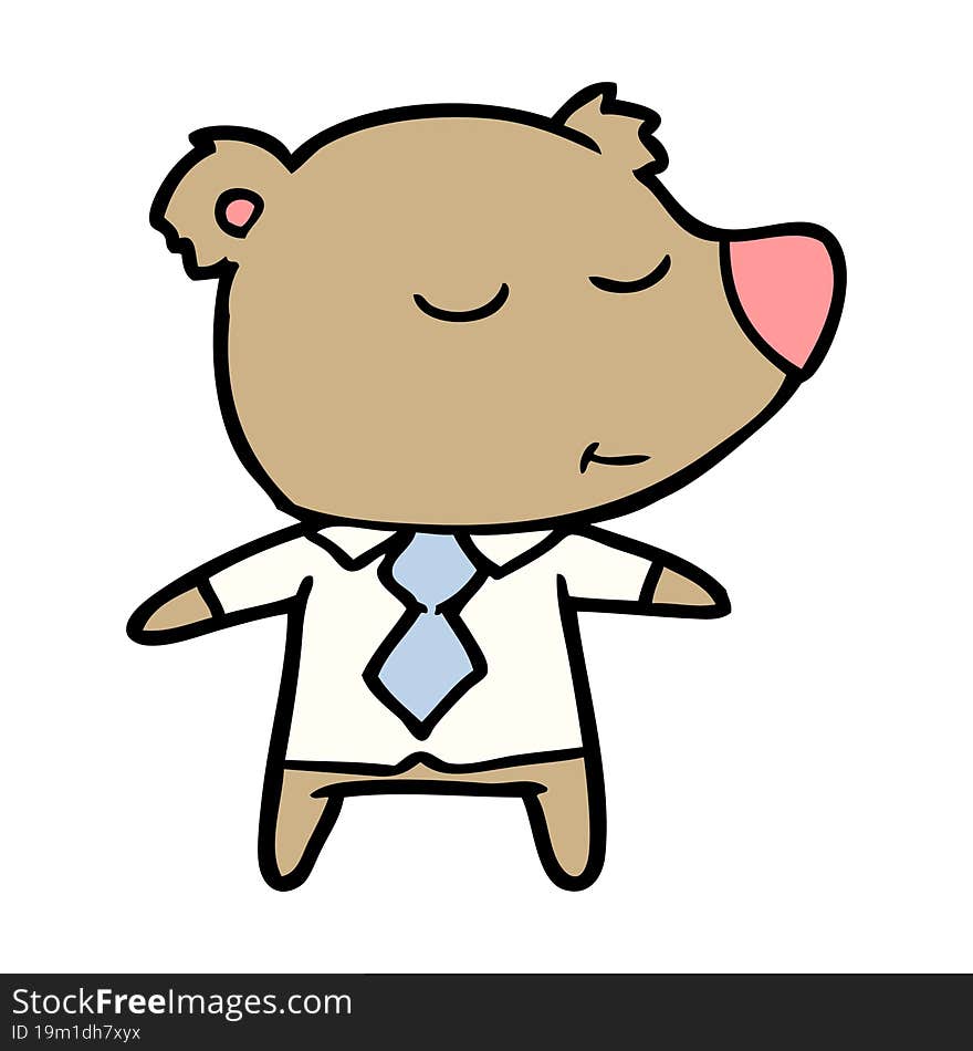 happy cartoon bear wearing shirt. happy cartoon bear wearing shirt