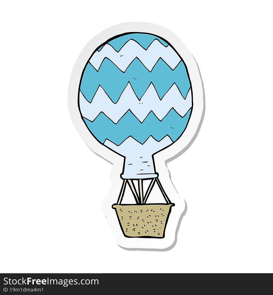 sticker of a cartoon hot air balloon