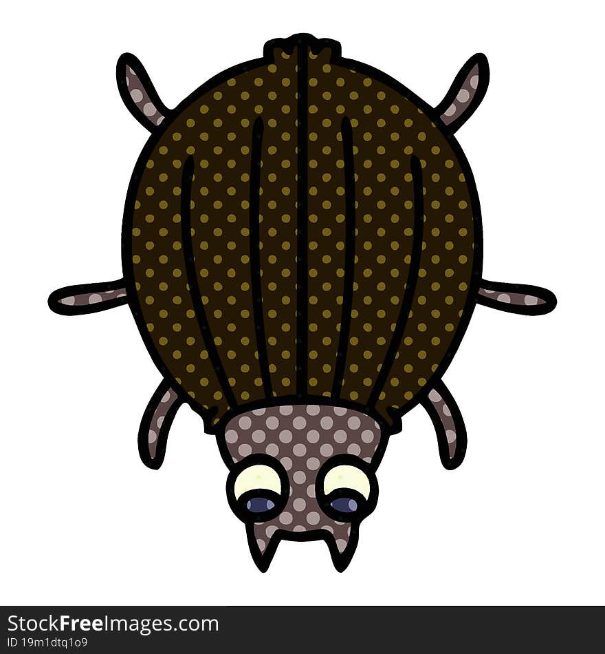 Quirky Comic Book Style Cartoon Beetle