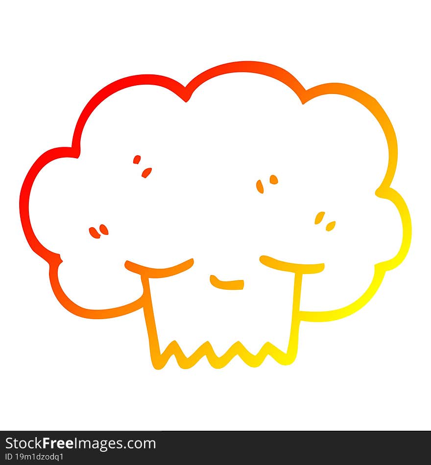 Warm Gradient Line Drawing Cartoon Explosion Cloud