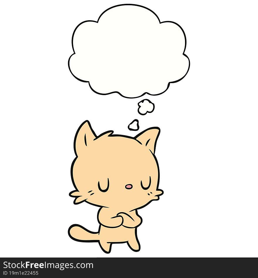 cartoon cat and thought bubble