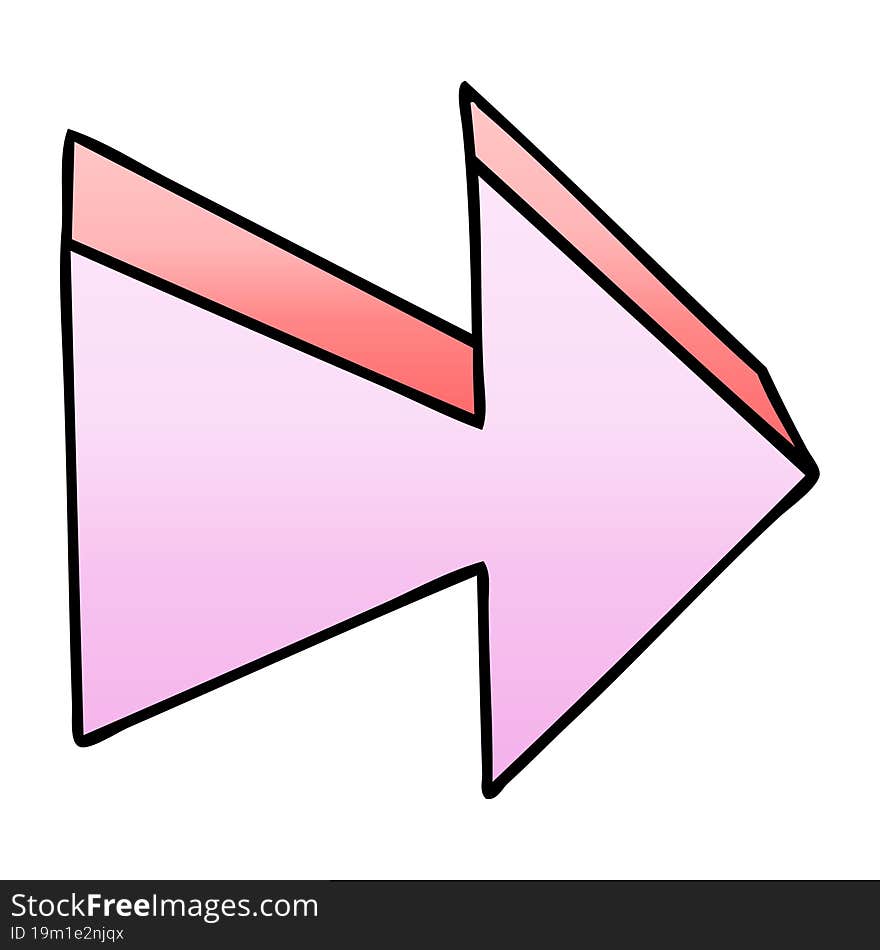 quirky gradient shaded cartoon arrow