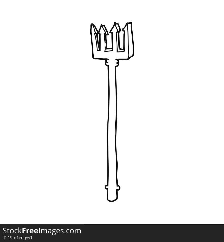 Black And White Cartoon Devil Fork