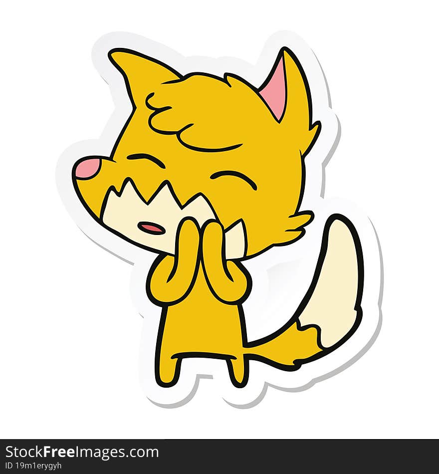 sticker of a cartoon fox