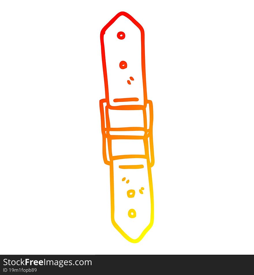 warm gradient line drawing of a cartoon leather strap