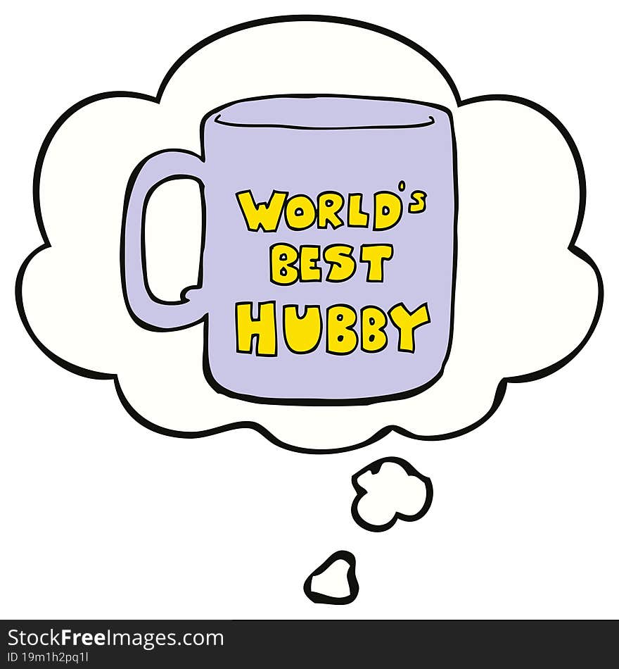 worlds best hubby mug and thought bubble