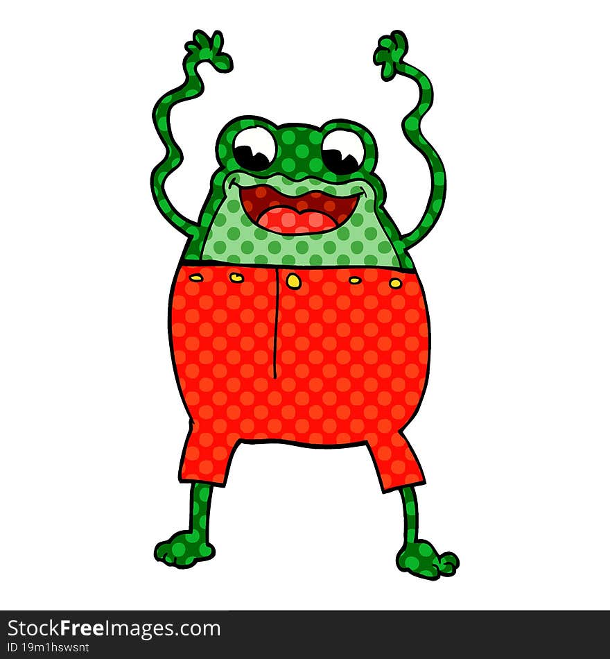 cartoon doodle frog