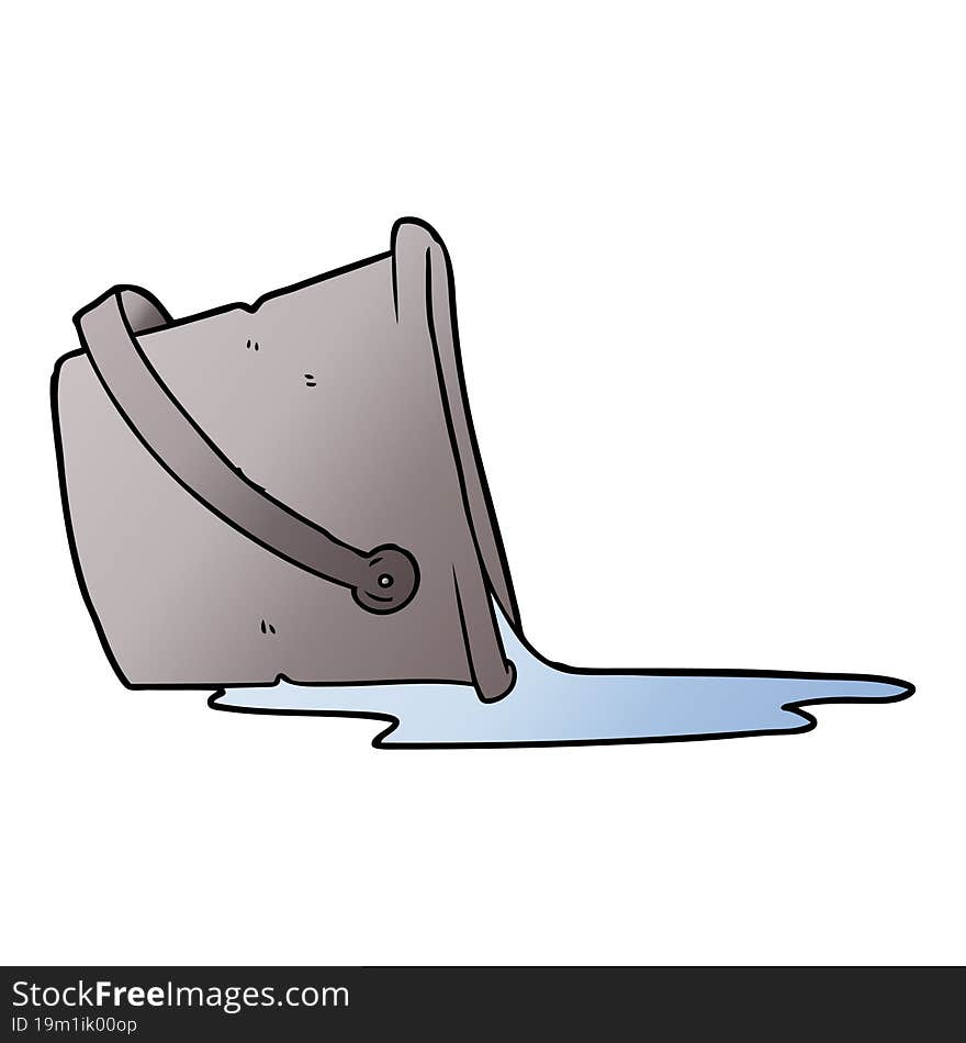 cartoon spilled bucket of water. cartoon spilled bucket of water