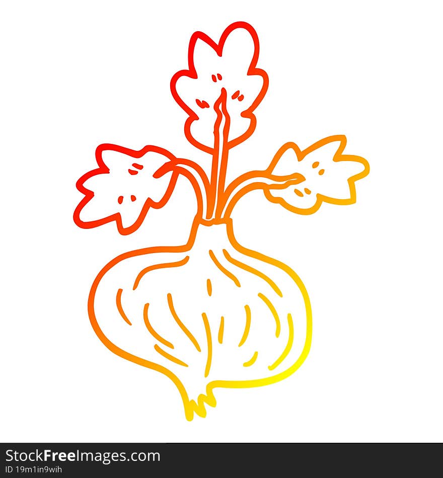 warm gradient line drawing cartoon old onion