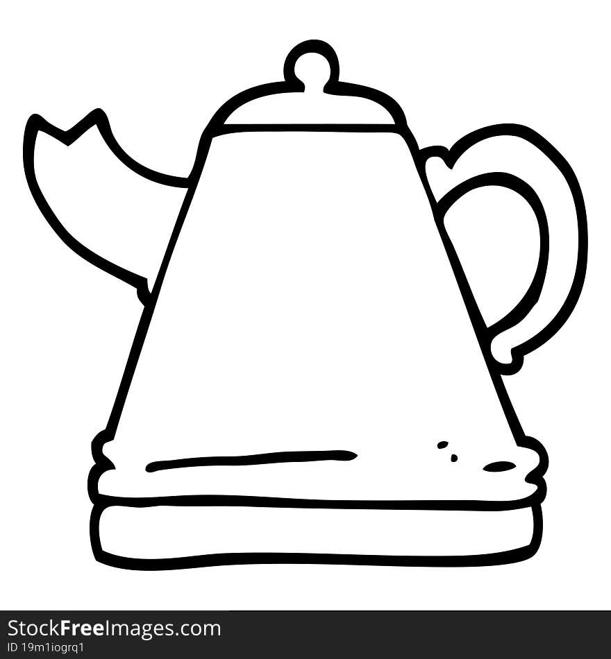 Black And White Cartoon Kettle