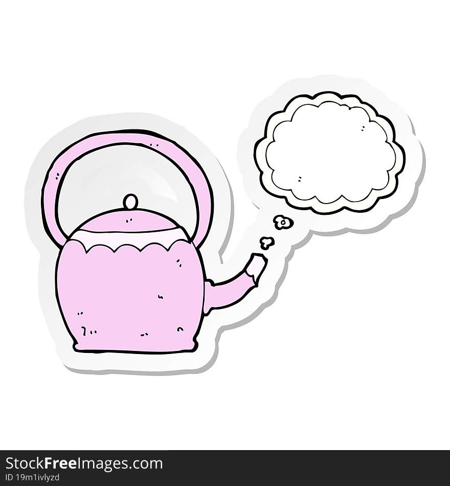 sticker of a cartoon kettle