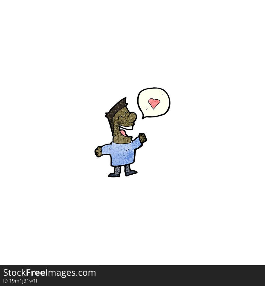 cartoon man in love