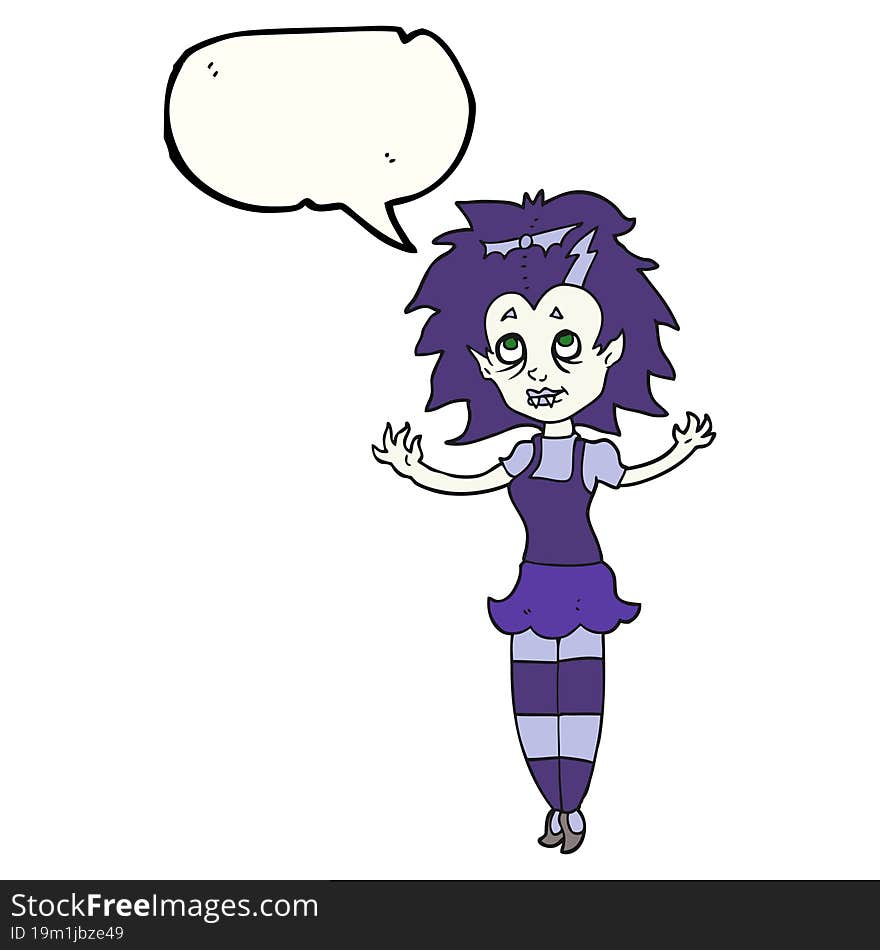 Speech Bubble Cartoon Vampire Girl