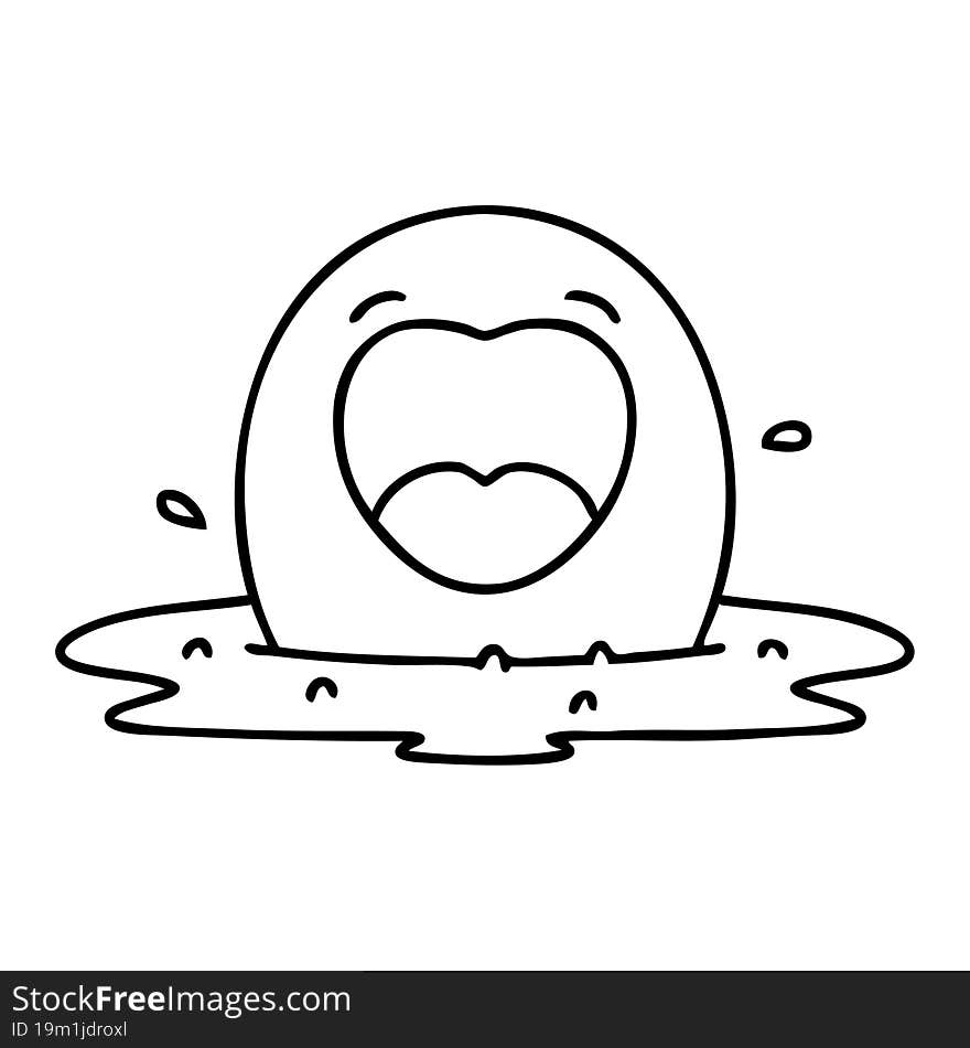 line doodle of a very happy fried egg