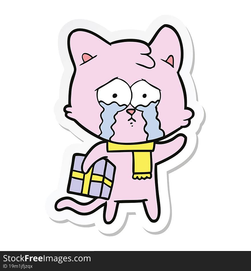 sticker of a cartoon cat