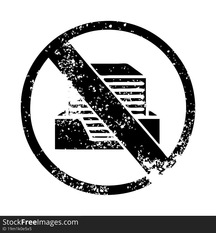 Distressed Symbol Paperless Office Symbol