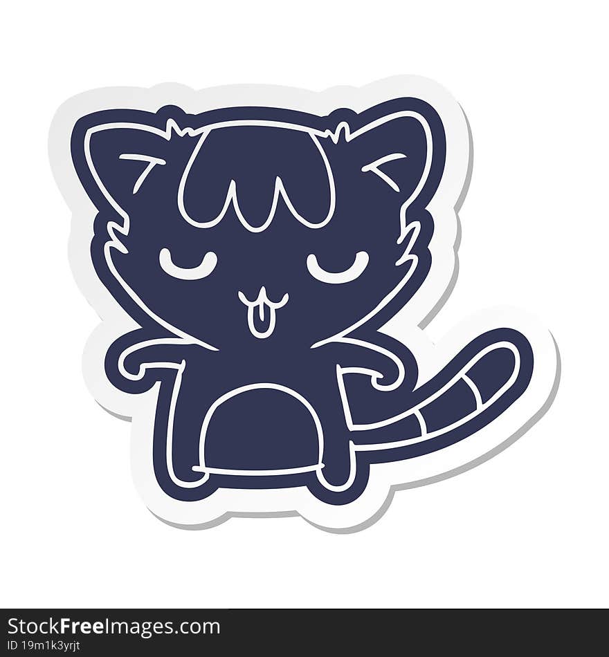 cartoon sticker of a kawaii cute racoon