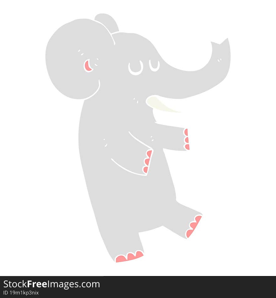 flat color illustration of dancing elephant. flat color illustration of dancing elephant