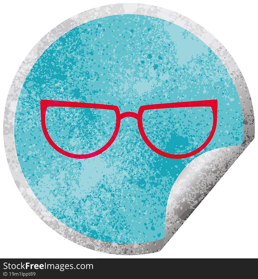 spectacles circular peeling sticker